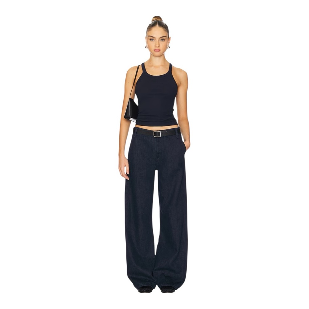 RE/DONE SUPER WIDE leg TROUSER JEANS SZ 27 dark wash denim 30” waist